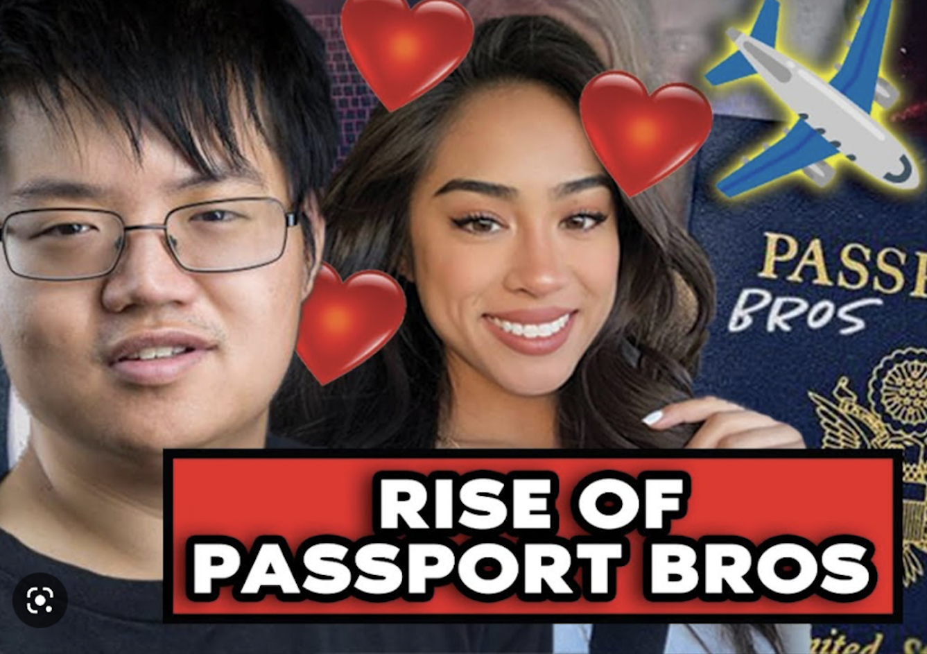 Man and woman with Title "Rise Of Passport Bros"